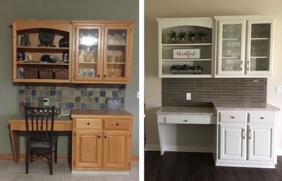 Before and after kitchen refinishing Grandville MI