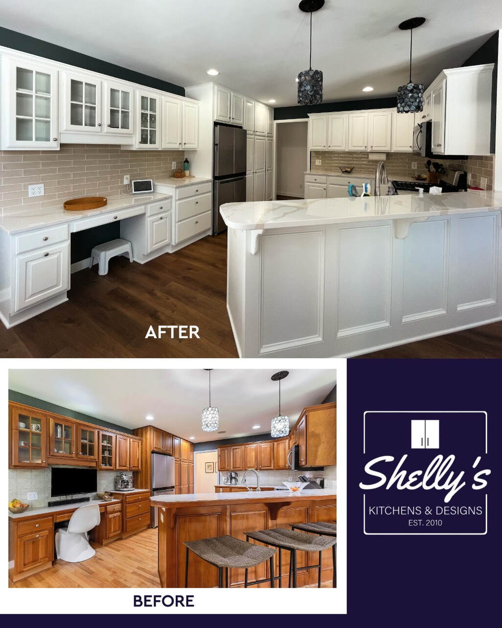 before and after kitchen cabinet painting, before and after kitchen cabinet refinishing, shelly’s kitchens, kitchen cabinet painting, kitchen cabinet refinishing, cabinet painters near me, cabinet refinishers near me, 