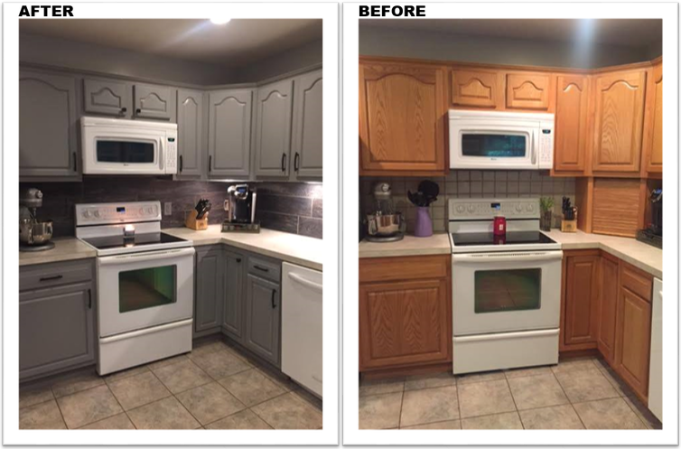 Gel Stain Kitchen Cabinet Before After Black Cabinets With White